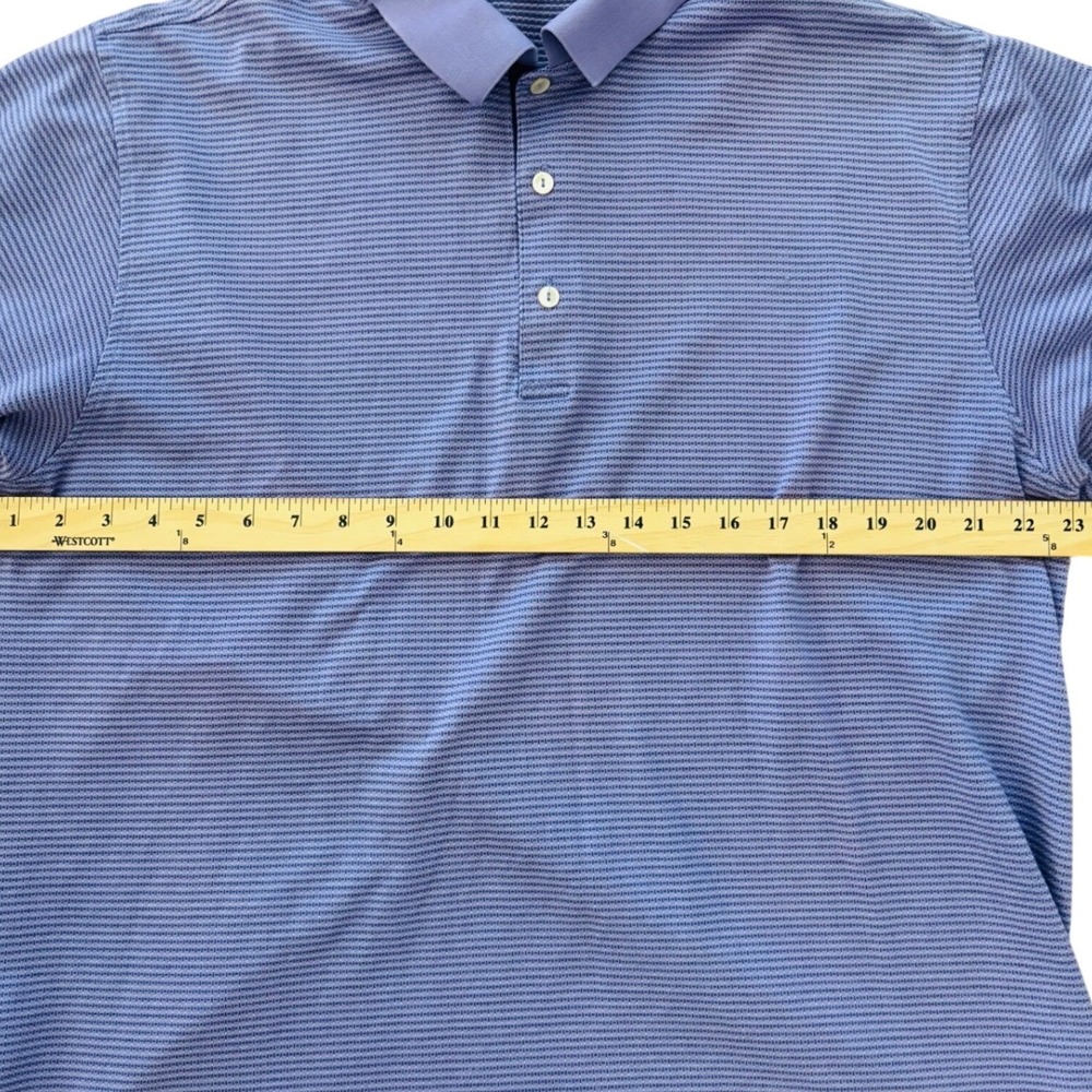 Peter Millar Mens XL Purple Micro Stripe Cotton Short Sleeve Polo Shirt Golf - Picture 7 of 10